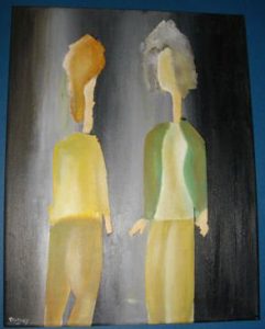 Les deux amis - Acrylique sur toile 14x18